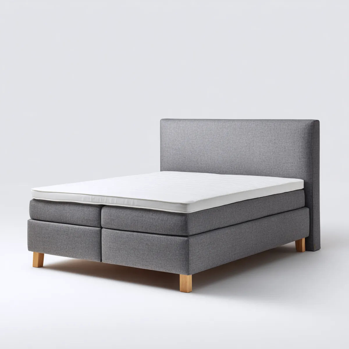 Boxspringbett Doppelbett Grau 180 x 200 cm Polyester Rechteckig mit Matratze