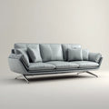 3-Sitzer Sofa Hellgrau 220 x 95 x 86 cm PU-Kunstleder Gerade Form