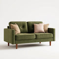 2-Sitzer Sofa Olivgrün 160 x 88 x 84 cm Samtbezug Polyester Gerade Form