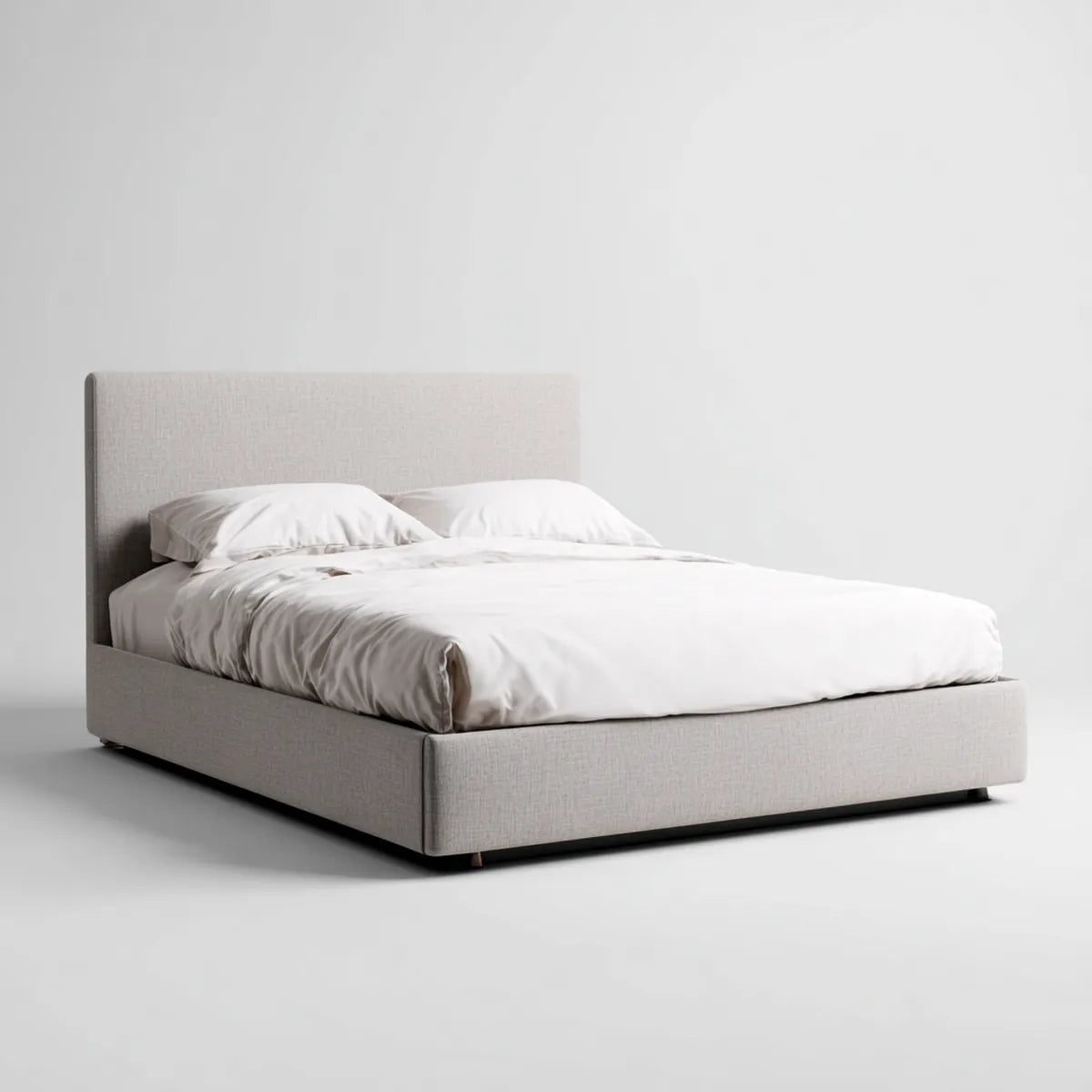 Polsterbett Doppelbett Hellgrau 180 x 200 cm Polyester Rechteckig