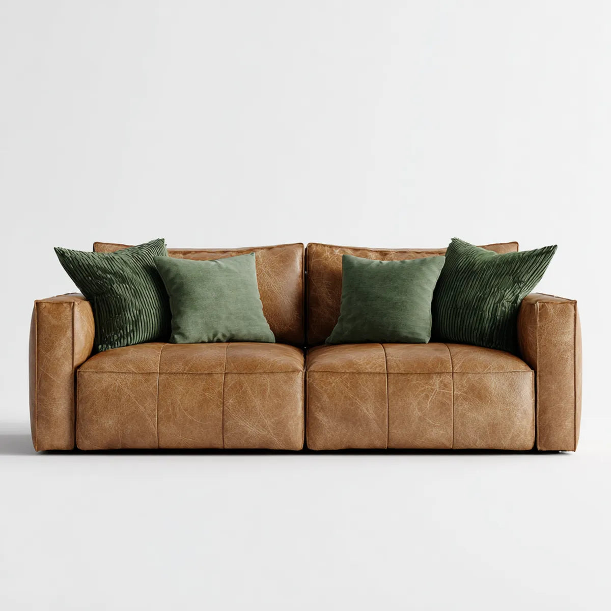2-Sitzer Sofa Cognacbraun 200 x 92 x 78 cm mit PU-Kunstlederbezug rechteckig