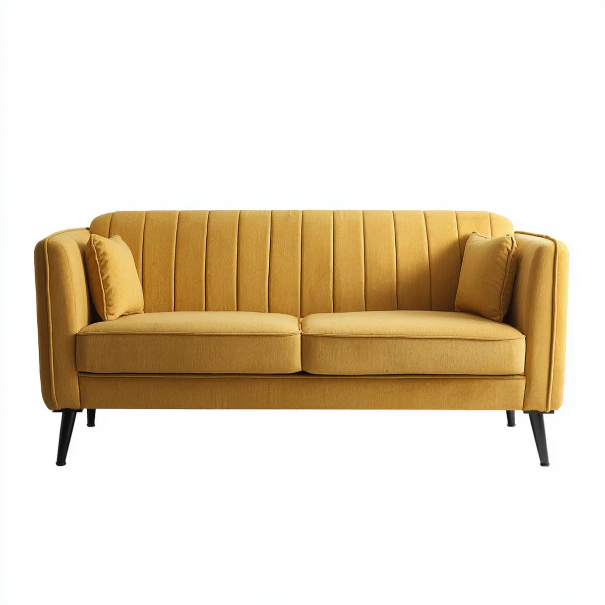2-Sitzer Sofa Senfgelb 160 x 82 x 84 cm Polyester Samt Rechteckig