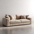 3-Sitzer Sofa Beige 220 x 95 x 82 cm mit Polyester-Cordbezug rechteckig