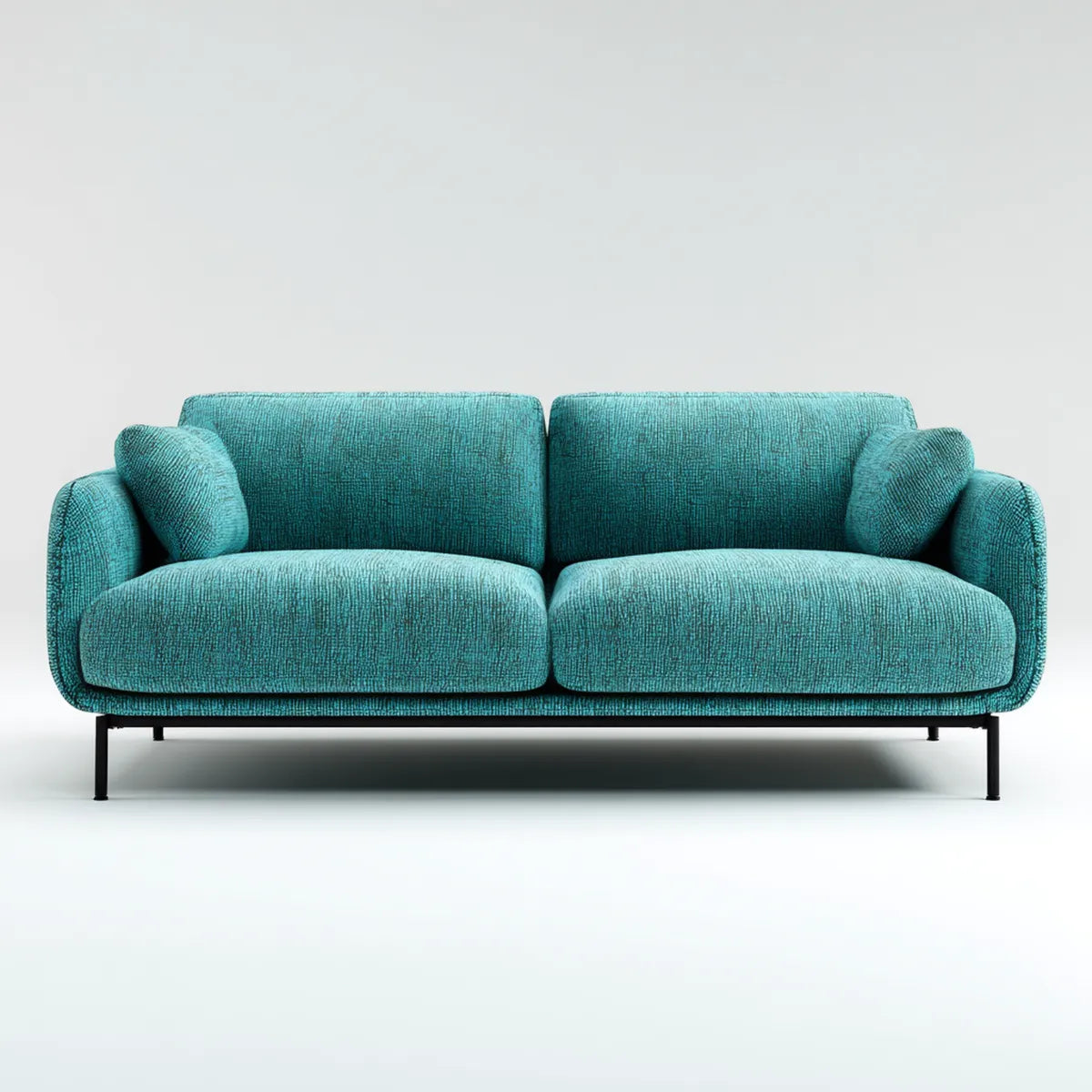 2-Sitzer Sofa Türkis 180 x 85 x 82 cm Polyester mit abgerundeter Form