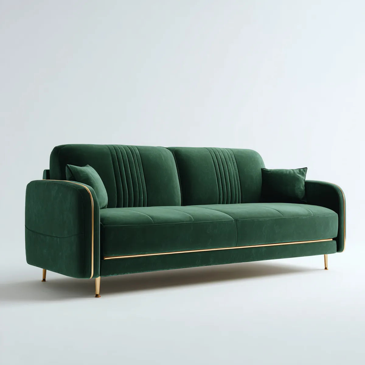 3-Sitzer Sofa Dunkelgrün 220 x 92 x 82 cm Polyester-Samt Rechteckig